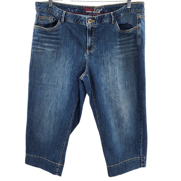 Tommy Hilfiger Hope Crop Medium Wash Blue Jeans 5-Pockets Women's Plus Size 18 - Picture 1 of 7